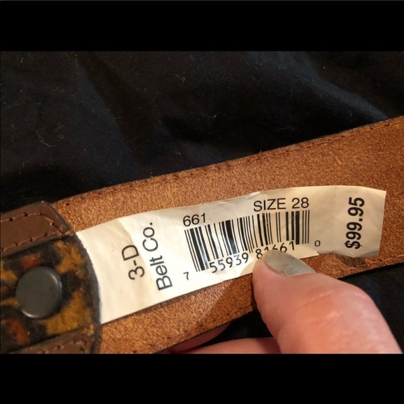 3D belt Co cheetah bling printed leather belt - Picture 3 of 5